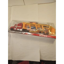 JAXING Toy Semi Truck Trailer Carrier with 4 Sport Cars Super Power Sport