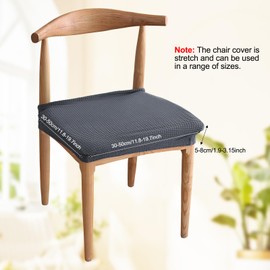 Chair Covers, Set of 2, Seat Cushions for Dining Room Chairs, Elastic Non-Slip, Dining Room Chair Seat Covers, Seat Protector for Office, Kitchen, Party, Hotel, Length Width 30-50 cm, Height 5-8 cm