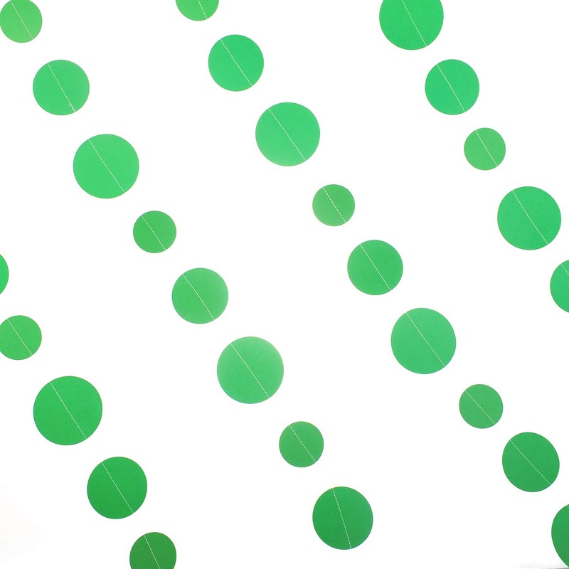 Green Paper Garland Circle Dot Party Banner Streamer Backdrop Hanging