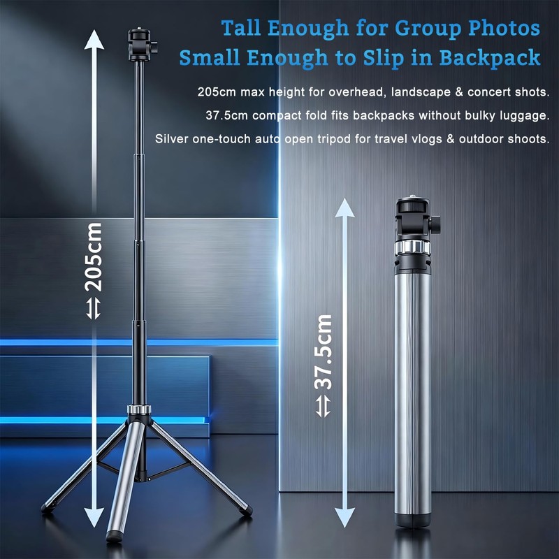 Repmidfer 81'' Auto-Open Travel Selfie Stick Tripod for DJI Osmo