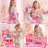 Golray 12in Girl Baby Doll Crib and High Chair Set