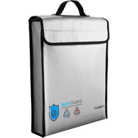 Fireproof Bag, Fireproof Bag, Zipper Type, Waterproof, Fire Retardant Bag, Cash Storage, Heat Resistant 1,200°, Fireproof Bag, Handbag, Document Storage, Fireproof Bag, Fireproof Storage Case, Silver