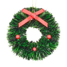 Pack of 2 4 cm Mini Christmas Decoration Wreath, Miniature Christmas Wreath, Dollhouse Christmas Wreath Ornaments for Dollhouse, Garden Decoration, Christmas Tree Christmas Decoration Pendant.