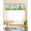 Zadaling Easter Spring Valance Curtain Rod Pocket for Kitchen, Easter