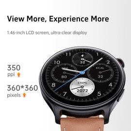 LYXFLHAN GTR2 Smart Watch - 1.46" HD Display, All-Metal Frame, 100+ Sports Modes, Heart Rate & Stress Monitor, 10-Day Battery, Bluetooth Calling (Silicone Blue)