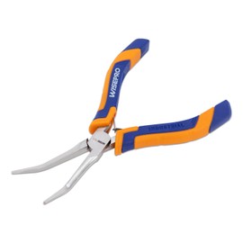 WISEPRO 6-Inch Needle Nose Pliers, Mini Extra Long Nose Precision Wire Looping Pliers for Jewelry Making, Electronics Work (45° Angled Bent Long Nose Pliers)