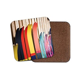 1 x Colourful Skis Coaster - Ski Skiing Winter Sports Snowboarding #12453