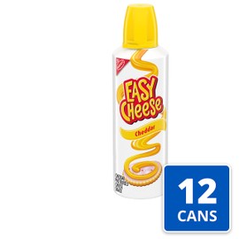 Easy Cheese Cheddar Cheese Snack, 12 - 8 oz Cans