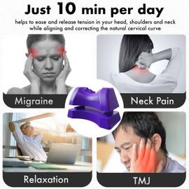 BONSAI WELLNESS Occipital Release Tool 2.0 - Cervical Traction for Neck and Shoulder Pain Chiropractic Alignment Pivot Device for Trigger Point Therapy Headaches Migraine and Stress (Lilac)