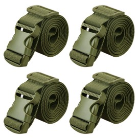 MAGARROW 65" × 1.5" Utility Straps with Buckle Adjustable, 4-Pack (Army Green (4-PCS))