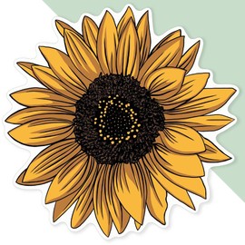 Extra Large 460mm 'Yellow Sunflower' Permanent Sticker Decal for Cars/Windows/Bins/Walls (DW00105795)