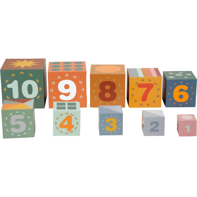 small foot Stacking Cube "Safari", Motor Skills Toy, Sorting Game