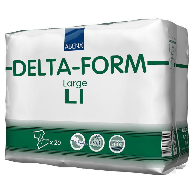 Abena Delta-Form Adult Incontinence Briefs, Level 1, (Small To Large