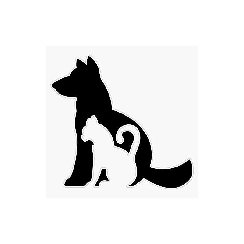 Cat And Dog Waterproof Vinyl Window Bumper Sticker Decal 5"