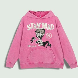 Stay Mad Graphic Hoodie 100% Cotton US Warehouse 6 ColorsColor: Red, Size: L