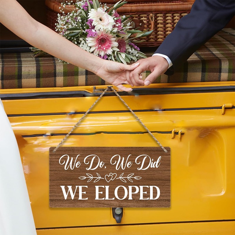 We Eloped Rustic Wall Hanging Wedding Decor Accessories Stuff for