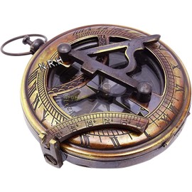 Nautical Pocket Compass Magnetic Navigation Sundial Brass Maritime Hiking Compass