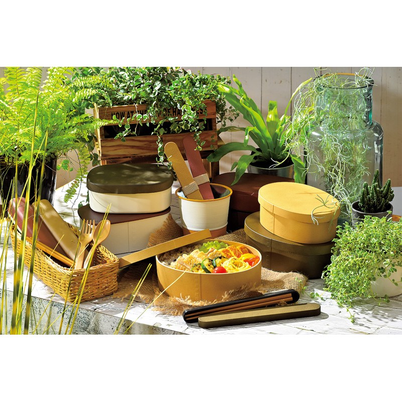 Tatsumiya Garden 303742 Magewappa Single Tier Lunch Box, Large, Antibacterial,
