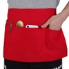 TOPTIE 2 Pack 3 Pockets Waitress Waist Apron, Restaurant Half