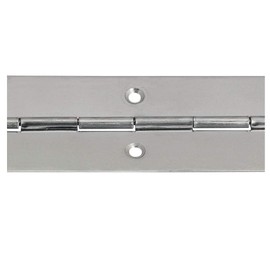 Gedotec Door Hinge Nickel-Plated Piano Hinge Metal Door Hinge Perforated for Screwing | Length: 3500 mm | Hinge Can Be Shortened | Width: 25 mm | Nickel-Plated Steel | 1 Piece - Bar Hinge 3.5 Metres