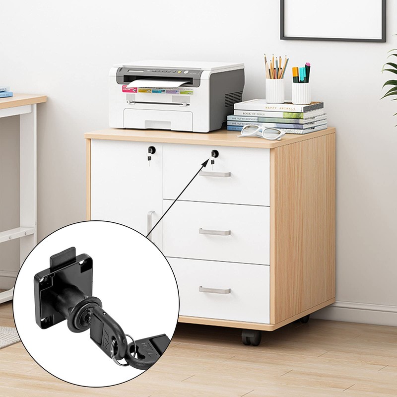 Jiozermi 2 Packs Drawer Lock with Keys, Desktop Lock with