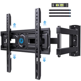 Pipishell Pipishell Full Motion TV Wall Mount for Most 26-60 inch Flat & Curved TVs up to 77 lbs, Adjustable Bracket Height, Single Articulating Arm, Extension, Max VESA 400x400mm, PIMF9
