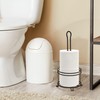 BROOKSTONE, Stylish Toilet Paper Holder, Freestanding Bathroom Tissue Organizer, Minimalistic