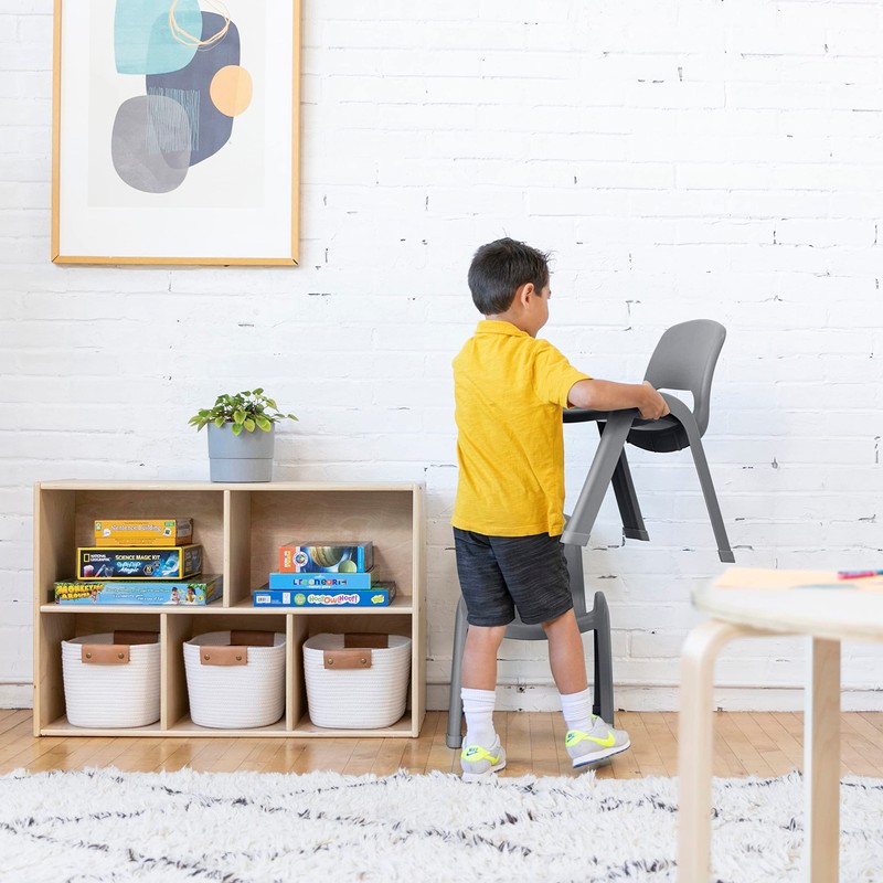 ECR4Kids SitRight Chair, Classroom Seating, Grey, 4-Pack