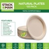Paper Plates, 100% Compostable Heavy Duty Disposable Plate - [125-Pack]