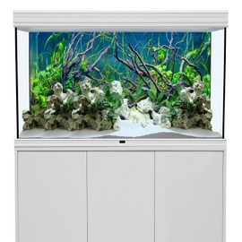 AWERT 48x18 inches Tropical Fish Tank Background River Bed & Lake Aquatic Plant Undersea Tree Branch Aquarium Background Vinyl