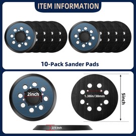 10 Pack Replacement Sanding Pads for Dewalt 5 inch 8 Hole Hook and Loop DWE64233& N329079 Orbital Sander Backing Pad Replacement Parts Compatible with DWE6421-B2 DWE6421-B3 DWE6423/6423K DWE6421/6421K