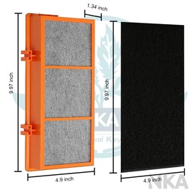 AER.1 HAPF30AS 3-in-1 Smoke Grabber True HEPA Activated Carbon Air Filter Replacement Compatible with Smoke Grabber AER.1 HAPF30AS-U4R Air Purifier - 1.2” x 10” x 4.6”, 2 Pack +4 Pre-filter