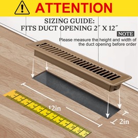 Gmurnai 4x10 Floor Vents Heavy Duty Floor Registers, Floor Air Vent Covers 4 X 10 for Home Floor Wall Ceiling, Rust Proof Finish Registers Grilles & Vents (6, Black, 4x10 Inches)
