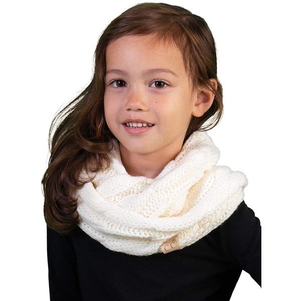 Funky Junque Kids Winter Scarf, Infinity Scarf Girls Kids Woven