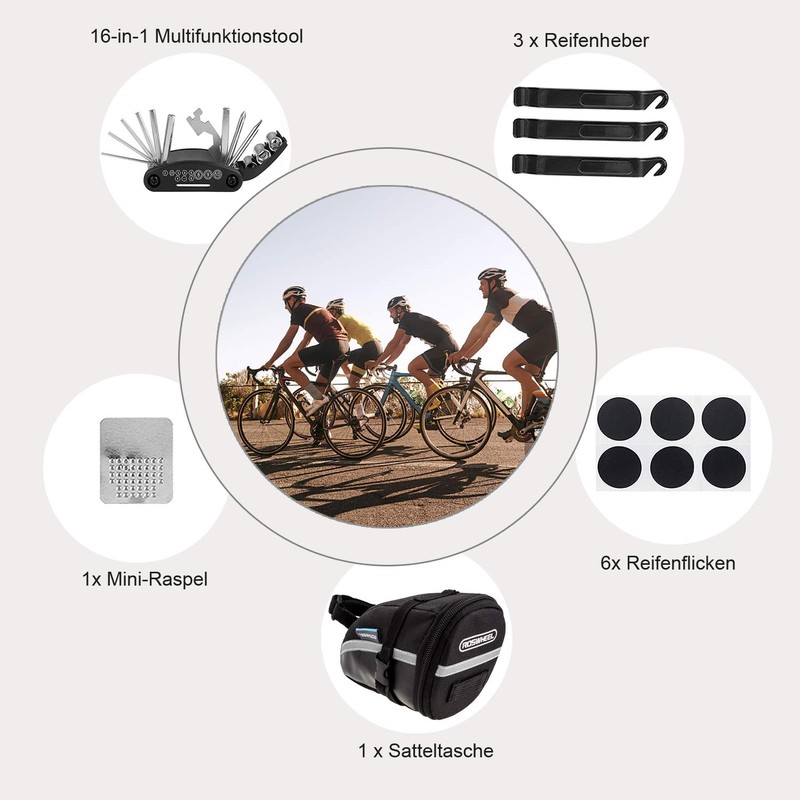 BAONUOR Bicycle Multitools 16-in-1 Bicycle Repair Tool Set, Foldable Multifunction