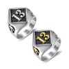 OAKKY Men's Hip Hop 13 Devil Skull Biker Ring Stainless
