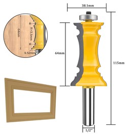 MAYLNE Router Bit Set 1/2 Inch Shank Frame Crown Mitered Door & Drawer Panel Molding Cutter 2PCS, Woodworking Milling Cutter Carbide CNC Cutting Tool for Doors, Tables, Shelves(Y-1/2MK)