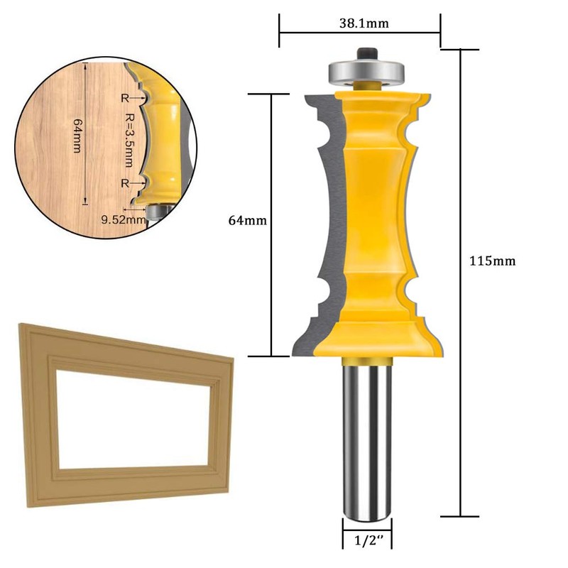 MAYLNE Router Bit Set 1/2 Inch Shank Frame Crown Mitered