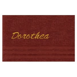 Lashuma London Embroidered Bath Towel with Name 70 x 140 cm Brown Rust