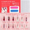 French Press-on Nails, Glossy False Nails Long, Square False Nails