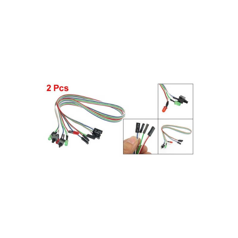 2 Pcs 20.5" Long Power Button Switch Cable for PC