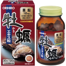 Orihiro Oyster Extract 120 Tablets, 30-Day Supply, Concentrated Oyster Meat Extract from Hiroshima Prefecture, Zinc, B Vitamins