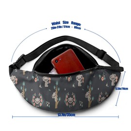 Dujiea Fanny Pack, Koala Waist Bag with Headphone Hole Belt Bag Adjustable Sling Pocket Fashion Hip Bum Bag for Women Men Kids Outdoors Casual Travelling Hiking Cycling