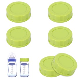 6 PCS Travel Bottle Caps Compatible with Lansinoh Bottles, Bottle Lids Replacement with Sealing Ring Compatible with MAM Wide-Mouth Baby Bottles, Leak-Proof and Non-Slip Caps for Pigeon Bottles
