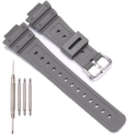 XBHSW Resin Strap Compatible with Casio G-shock DW-5600 GW-M5610 GW-6900 DW-6900 G-6900 Mens Replacement Watch Band Sports Waterproof Bracelet (Grey)