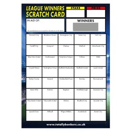 Totally Bonkers - Football Fundraising Scratch Cards - 40 SQUARE - A6 (148x105mm) -10 Pack - TB0002 - Blind Card