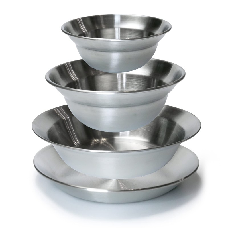 Ciathelife Stainless Steel Tableware Plates, Bowls, Cutlery, Dinnerware Set, Bowls