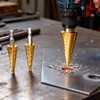 ANYTOP Step Drill, Hexagonal Axis, Drill Bit, Set of 3,