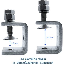 StaiStainless Steel C Clamps Mini 16-30Mm for Mounting, Heavy Duty Woodworking U Clamp Set Tiger Clamp Tools with Stable Wide Jaw Opening & Protective Pads for Welding/Carpenter(2 Pcs)