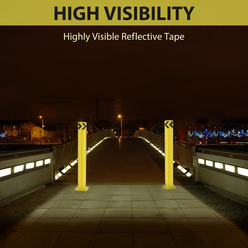 Nilight Safety Bollard, 36 inches Height Steel Bollard Post High